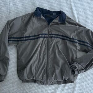 Gray  with Navy Collar jacket and Stripes